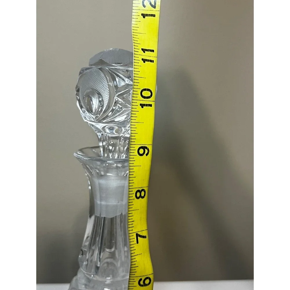 Vintage L.E. Smith Moon Stars Clear Glass Decanter Stopper Heavy 4.7 Lb MCM